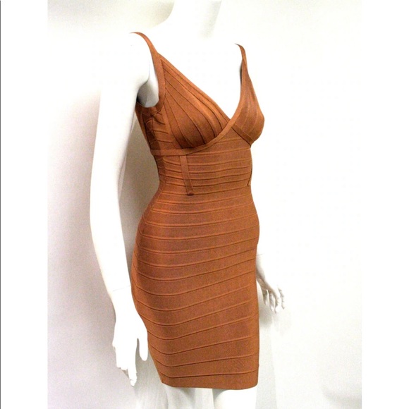 Herve Leger Signature Bandage "Scarlett" Sleeveless Dress - Tamarind - Picture 2 of 12